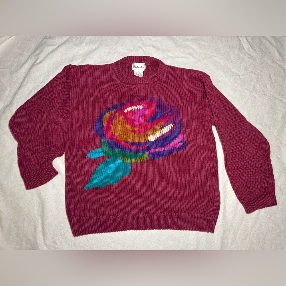Vintage Distinction Rose Sweater